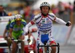 Vinder. Den 30-årige italiener Michele Scarponi (Androni Giocattoli) kunne efter de 195 km med fire krævende stigninger undervejs fra Brescia til Aprica hyldes som vinder. 