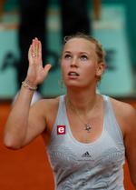 hilsen. Da sejren over Flavia Pennetta var sikret, sendte Caroline Wozniacki en hilsen til sin netop afdøde faster. 