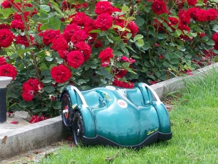 Denne robotplæneklipper fra Ambrogio koster knap 10.000 kroner. Pressefoto. 