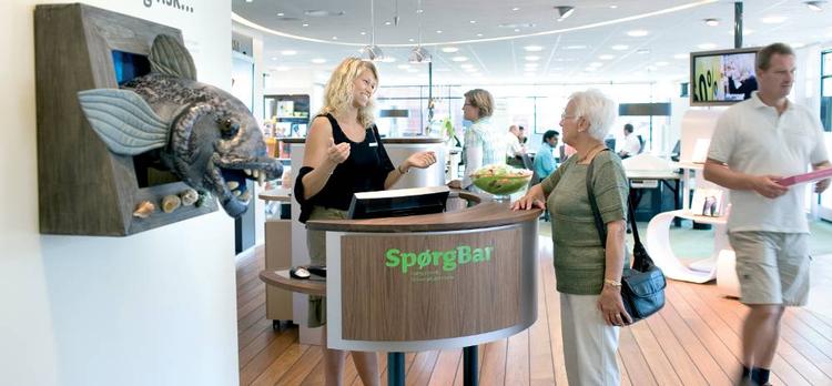 Jyske Banks filialer er tjekket og moderne indrettet - men netbanken halter efter. PR-foto 