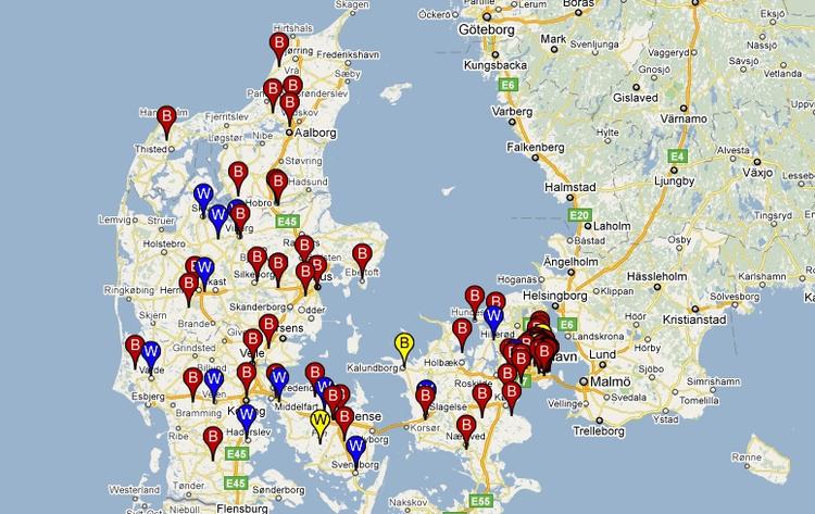 På firmatjek-kortet er de butikker, der ikke efterlevet ankenævnenes kendelser markeret med en nål. 