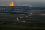 Eksplosion. Flammerne fra den eksploderede naturgasledning i det nordlige Texas kunne ses mange kilometer væk. 