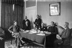 Carl Nielsen(th) var på programmet lørdag, og her fik han kam til strithåret af  musikhistoriens helt store: forgængeren Gustav Mahler og efterfølgeren  György Ligeti. Billede: Carl Nielsen med komponistkolleger, fra venstre: Ebbe Hamerik, Otto Olsen og Hakon Børresen. 