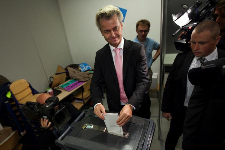 SUCCES. Gert Wilders og Frihedspartiet står til mere end en fordobling af mandater efter onsdagens valg i Holland. 