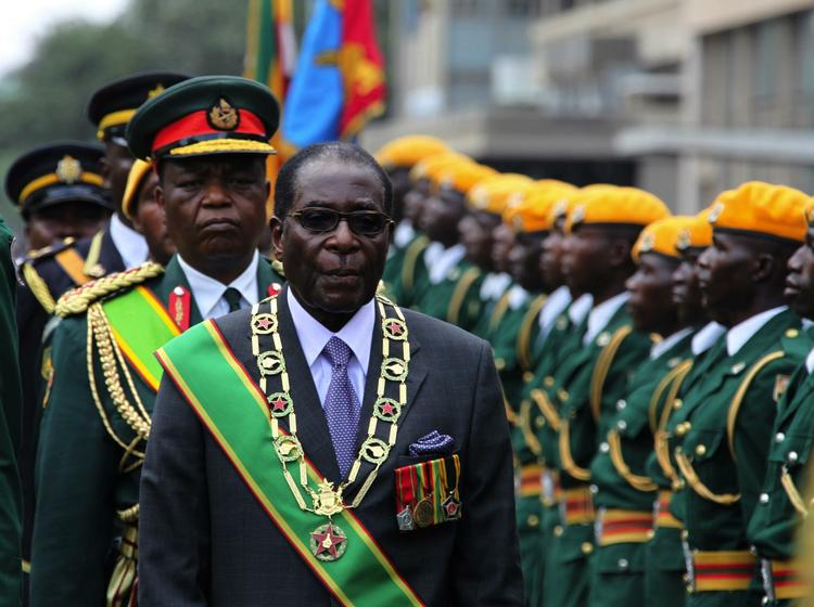 Among the first to arrive in Copenhagen – President Robert Mugabe of Zimbabwe 