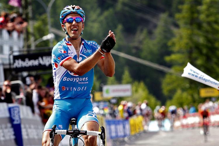 triumfator. Franske Nicolas Vogondy fik sin største internationale sejr i en karriere, der indledtes i 1997, da han i dag sejrede på bjergetapen i Criterium du Dauphiné. 