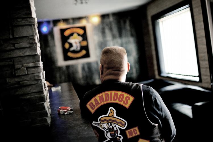 Fredsmager? Præsidenten for Bandidos, Jim Tinndahn, i klubhuset i Helsingborg. Det var ham, der rev fredsaftalen med Hells Angels i stykker. 
