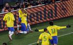 JUBEL. Brasilien scorede nogle flotte mål mod Nordkorea og fik dermed en god start på VM. 