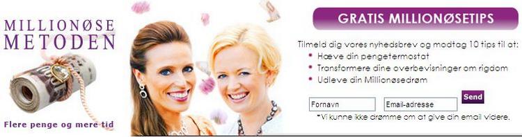 På hjemmesiden millionoesemetoden.dk/ reklameres der, hvordan man på samme tid kan tjene flere penge og få mere fritid. Kurset koster 25.000 kroner, men millionøserne bag kurset lover, at de penge kommer igen ti gange på kort tid. Skærmdump fra hjemmesiden. 