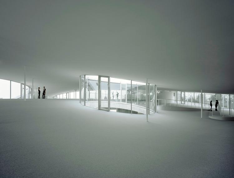 Rolex Learning Center er et bølgende åbent landskab klædt i lyddæmpende materialer. Foto: Hisao Suzuki 