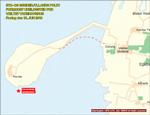 Police map showing Mandø. The star shows the approximate point of the accident. Rescue services from Denmark and Germany are taking part in operations. 