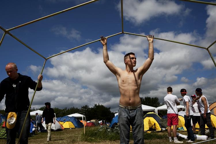 Der er i år over 9.000 pavilloner på Roskilde Festival. 