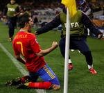 VIDERE. David Villa har tænker allerede på kampen VM-kvartfinalen mod Paraguay. 