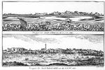 Illustration fra en bog, som tilskrives Arabiens-fareren Carsten Niebuhr. Defehrt Sculp har udfoert begge tegninger/raderinger. 