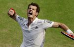 jubelskrig. Sådan ser man ud, når man lige har slået sig videre til semifinalen i Wimbledon-turneringen. Det gør i hvert fald skotten Andy Murray. 