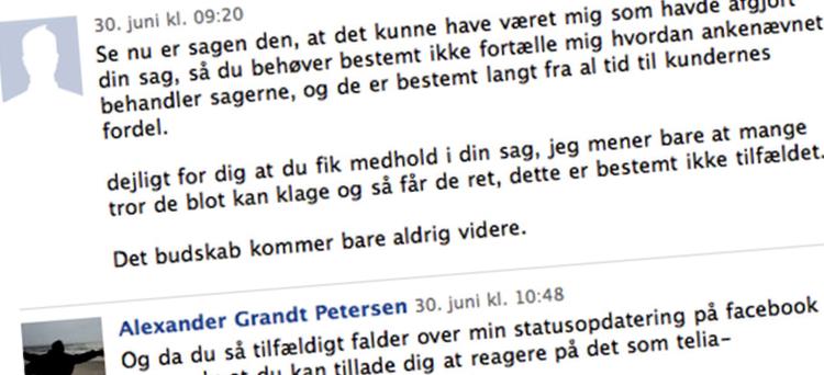 Udsnit af Facebook-skriverierne. 