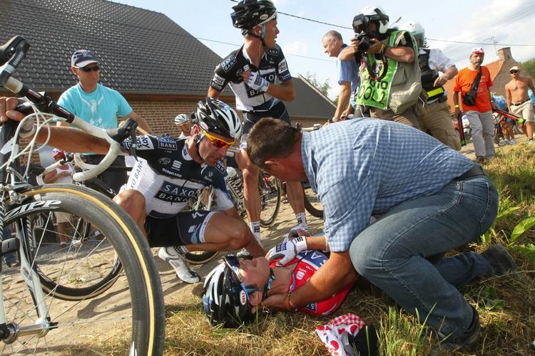 Styrt. Schleck er klar til at køre igen i det tidligere efterår. 