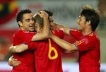 SUPERSTJERNER. Spanierne Xavi, Iniesta og David Villa er alle nomineret til Den gyldne bold. 