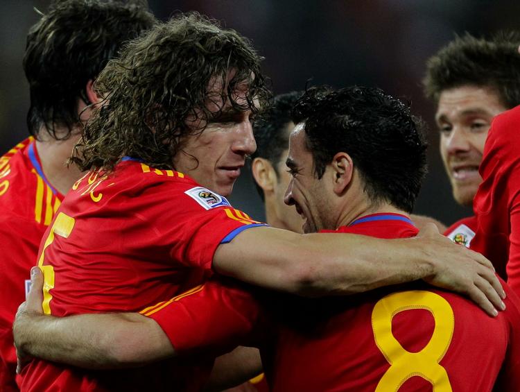 nøglespillere. Carles Puyol og Xavi har en god fornemmelse inden VM-finalen. 