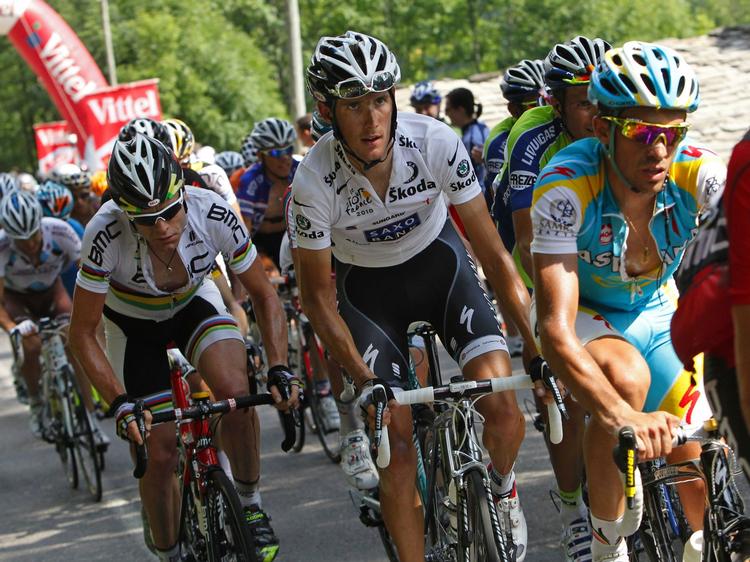 hedetur. Trods sine spanske rødder så lider Alberto Contador i den franske varme. 