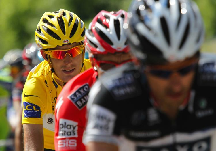 TRØJEFORSVAR. Andy Schleck bevarede sin gule førertrøje på dagens etape. 