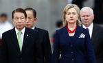 MÆGLER. USA's udenrigsminister, Hillary Clinton, mødtes i dag med Sydkoreas ditto, blandt andet for at vende anspændte situation mellem Syd- og Nordkorea, 