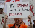 Protest. Demonstranter på aids-konferencen i Wien mener, at diskriminationen af de smittede er det største problem. 