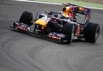 1. Sebastian Vettel starter forrest på Hockenheim Ring. 