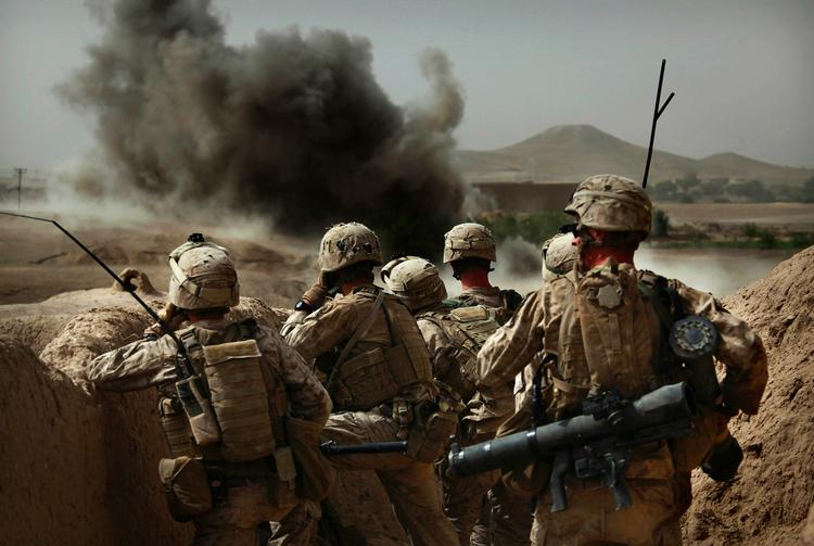 massakre. Amerikanske soldater skød vildt omkring sig mod civile efter et selvmordsangreb. Soldaterne på billedet her har dog ikke forbindelse til episoden, der fandt sted i 2007. 