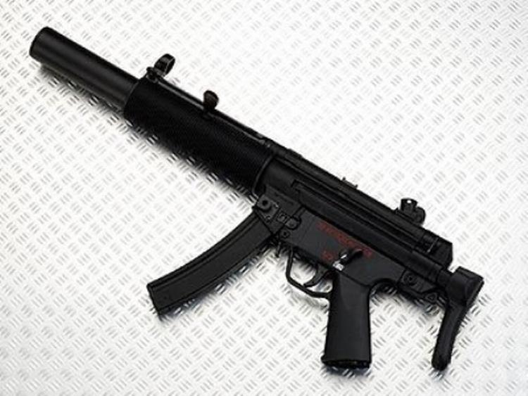 Police say one of the boys was carrying an MP5 hardball gun similar to this one, which is indistinguishable from the real thing. 