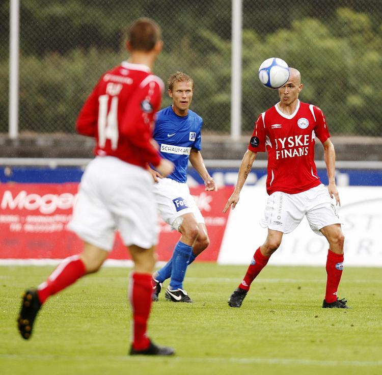 Mål. Rajko Lekic (til højre) kom på tavlen mod Lyngbys oprykkere. 