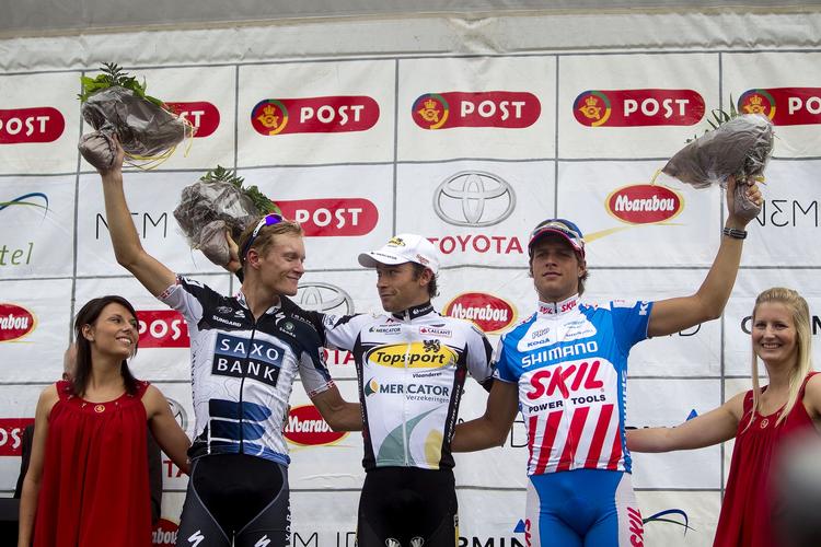 podiet. Matti Breschel, Michael van Stayen og Bert De Backer snuppede de første tre pladser i Randers. 