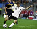 stjerneskud. Thomas Müller blev topscorer ved VM i Sydafrika fra sin position bag ved angriberne. Arkivfoto. 