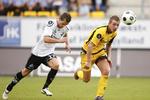 Debutant. Jonas Kamper (tv.) spillede i dag sin første kamp for Randers. 