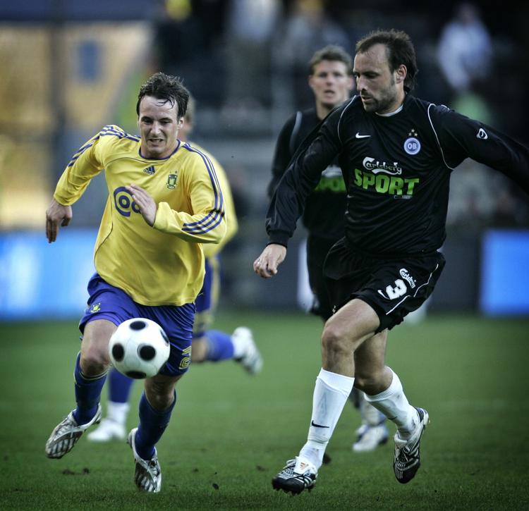 Mike Jensen (tv.) har før været involveret i ballade i Brøndby, og nu er den gal igen. Arkivfoto. 