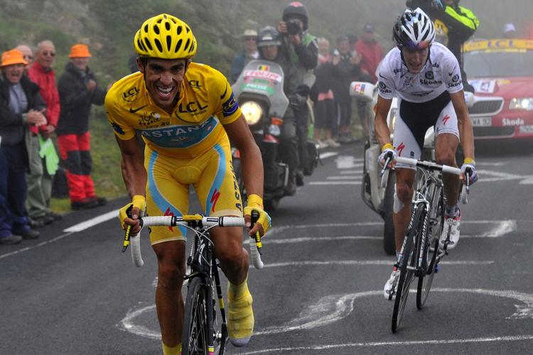 ranglistestrid. Alberto Contador sidder i øjeblikket på førstepladsen på verdensranglisten. Blandt andet som følge af triumfen i Tour de France. Arkivfoto. 