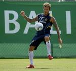 tilbage. David Beckham trænede i dag igen hos LA Galaxy for første gang efter sin alvorlige akillesskade. Men englænderen skal ikke regne med flere landskampe. 
