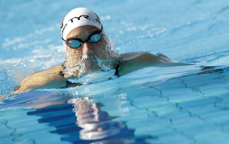 SUVERÆN. Uden at svømme igennem fik Rikke Møller Pedersen hurtigste tid i det indledende heat i 200 m brystsvømning. 