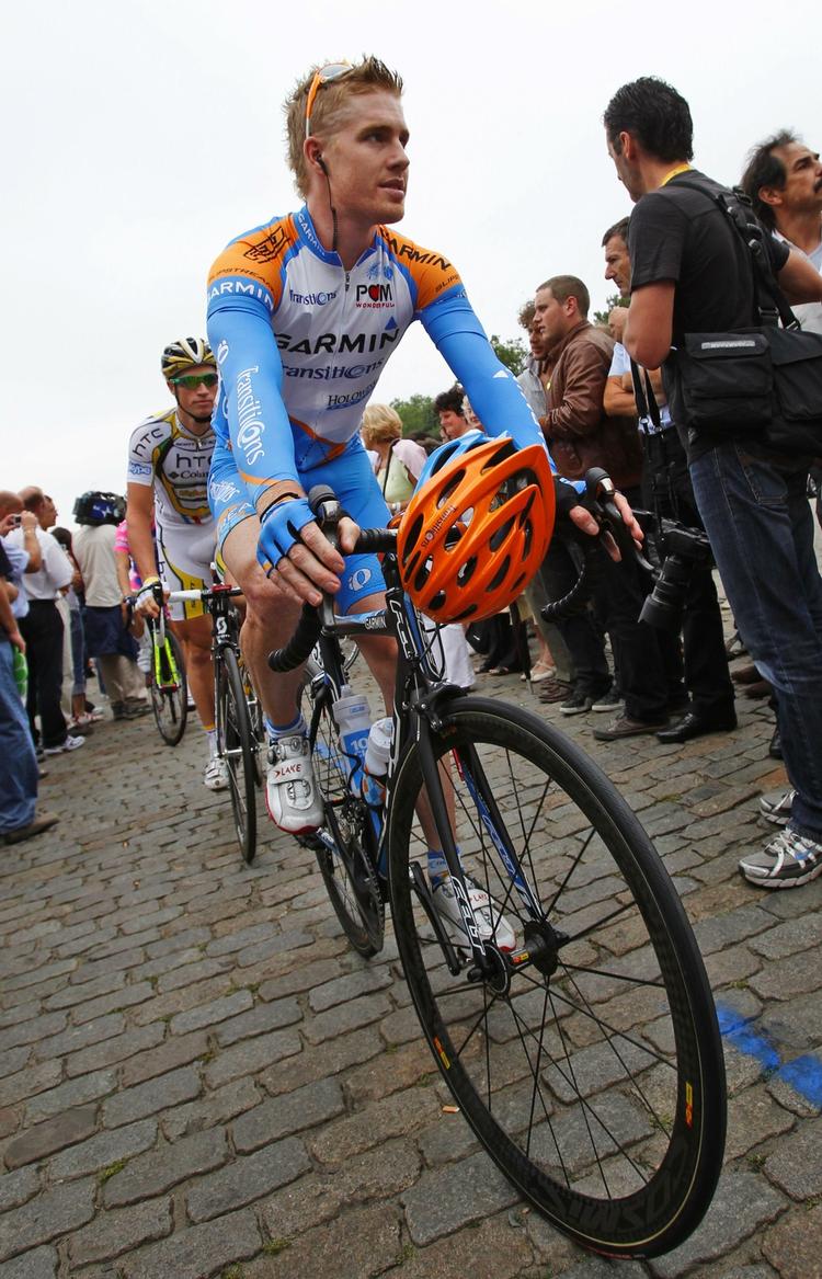 massespurt. Tyler Farrar vandt 1. etape i Vattenfall Cyclassics. Arkivfoto. 