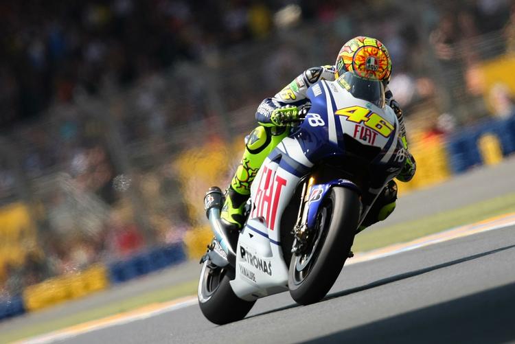 holdbytte. Valentino Rossi under træning på Le Mans 21. maj. Arkivfoto. 