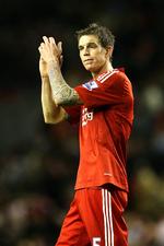 Skadet. Den danske landsholdsspiller fik i søndagens kamp mod Arsenal en bold i hovedet, så han fik hjernerystelse. Arkivfoto 