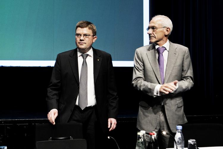 From left: Amagerbanken’s CEO Jørgen Brændstrup and Board Chairman Niels Erik Nielsen. 