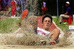 sølvvinder. Længdespringskonkurrencen ved ungdoms-OL blev vundet af brasilianeren Caio Dos Santos med 7,69 meter foran japaneren Sho Matsubara (billedet), der satte personlig rekord med 7,65 meter. Bronzen gik til sydafrikaneren Rudolph Pienaar, hvis personlige rekord på 7,53 meter var kortere end Andreas Trajkovskis spring i kvalifikationen. Arkivfoto. 