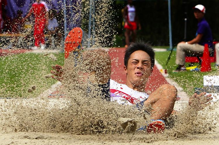 sølvvinder. Længdespringskonkurrencen ved ungdoms-OL blev vundet af brasilianeren Caio Dos Santos med 7,69 meter foran japaneren Sho Matsubara (billedet), der satte personlig rekord med 7,65 meter. Bronzen gik til sydafrikaneren Rudolph Pienaar, hvis personlige rekord på 7,53 meter var kortere end Andreas Trajkovskis spring i kvalifikationen. Arkivfoto. 