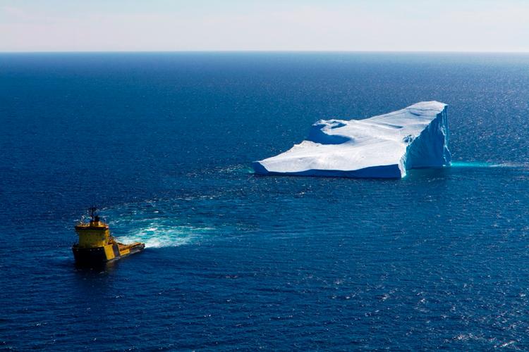 If icebergs pose a danger, they are towed away. 