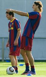 videresalg? Lionel Messi (tv) har været superstjernen over alle på Barcelonas hold den seneste sæson, mens Zlatan Ibrahimovic har skuffet efter en fin start. Arkivfoto. 