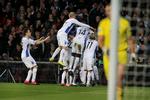 forløsning. FCK'erne jubler efter scoringen til 1-0, som sender københavnerne ud på et europæisk eventyr. 