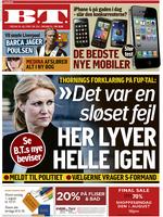 Løgne. B.T.'s forside 30. juli i år.  Fagbladet Journalisten mener, at hele B.T.'s kampagne hviler på et alt for  løst grundlag. Illustration: B.T. 