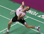 vinderen. Med 21-14, 21-15 er Peter Gade blandt de otte sidste ved VM i badminton. 