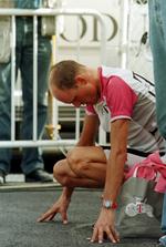 Nedtur. Mens Bjarne Riis havde store oplevelser i Tour de France, så gik det mindre godt i Vuelta a Espana. Han gennemførte aldrig selv løbet. Arkivfoto. 